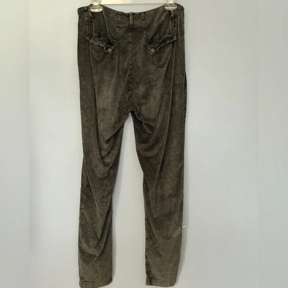 Transit Par-Such Lagenlook Corduroy Pants Gray Brown Relaxed Tapered Large - Picture 9 of 13